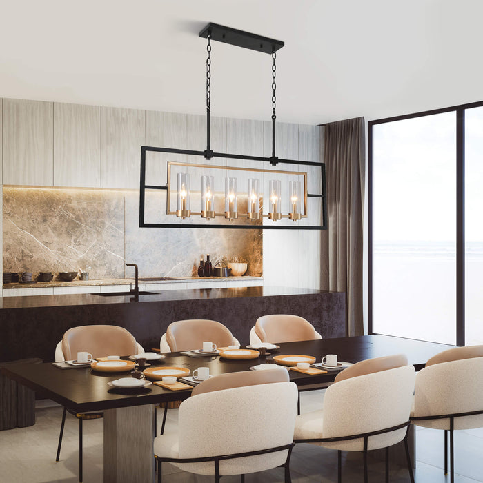Nexoril 6-Light Black and Gold Island Lights