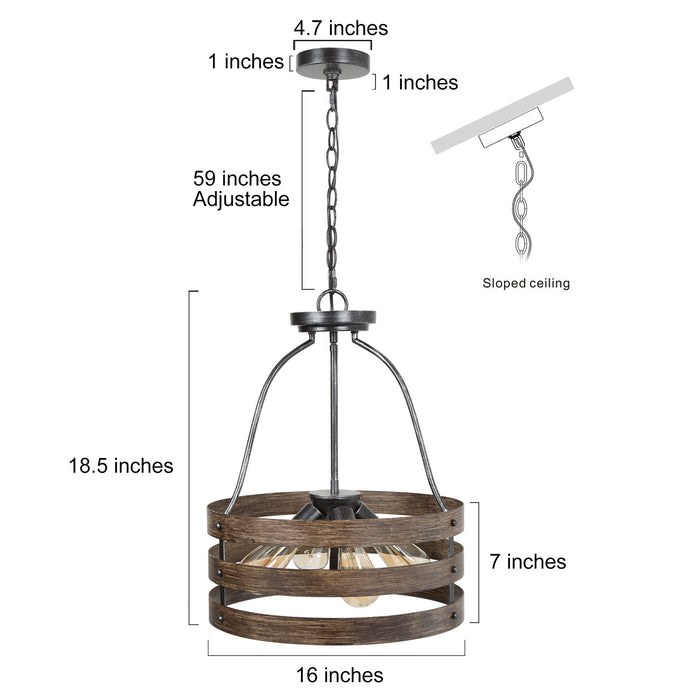 Maestin 4-Light Wood Chandelier
