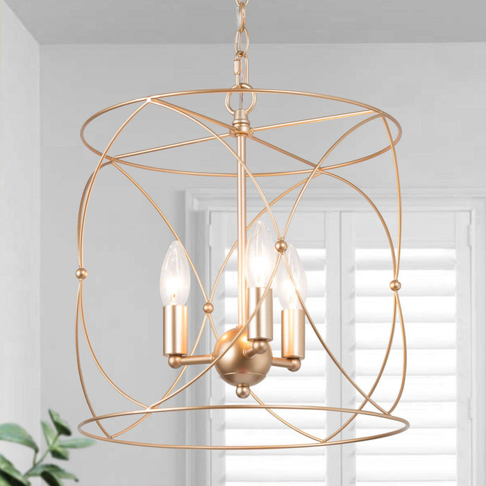 Haimeda 3-Light Gold Metal Chandeliers