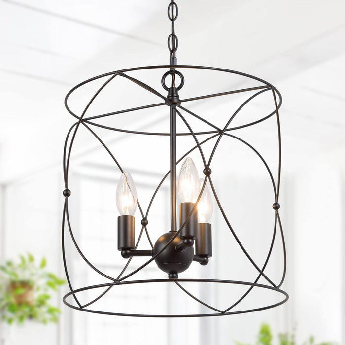 Haimeda 3-Light Black Chandelier