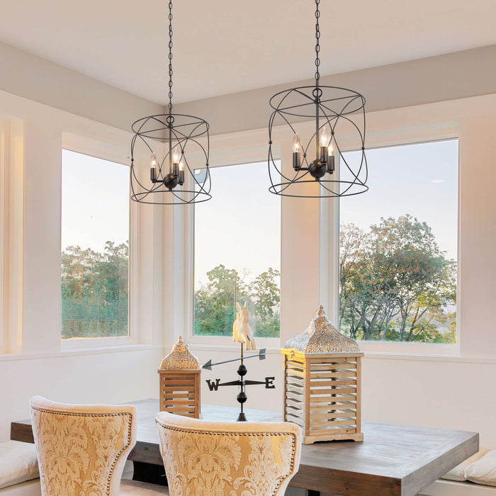 Haimeda 3-Light Black Chandelier