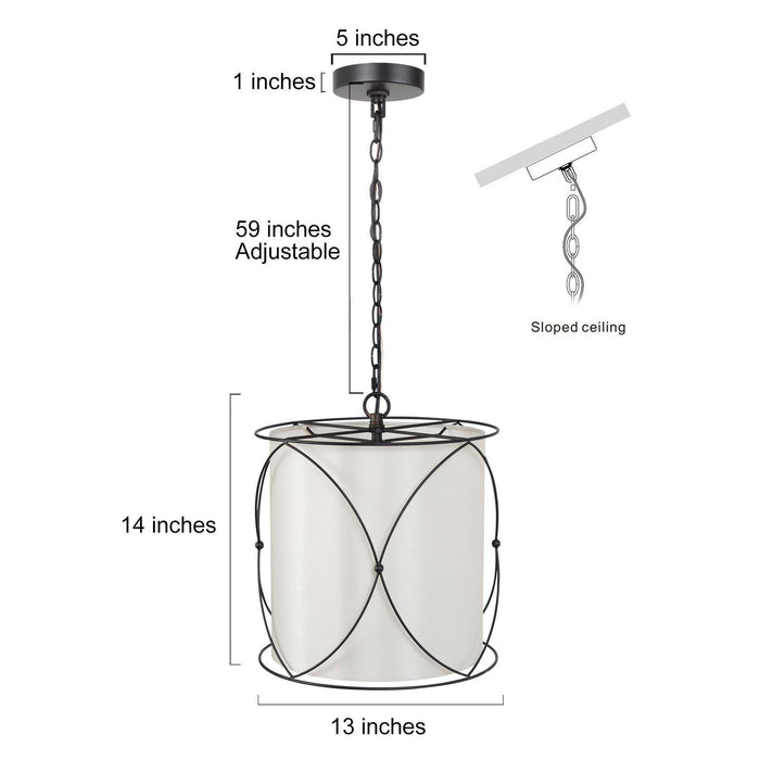 Haimeda 3-Light White Chandelier