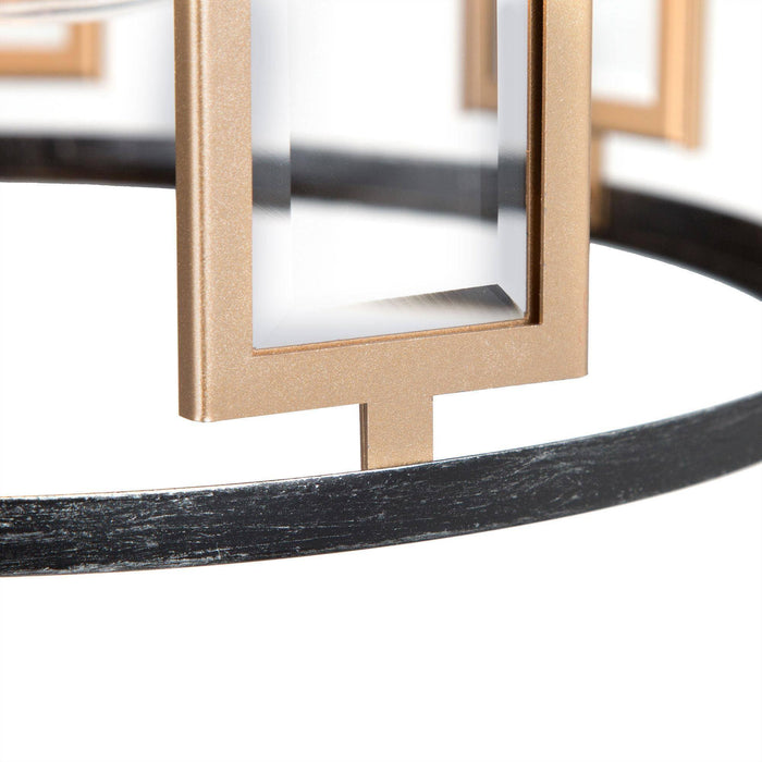 Limere 2-Light Black and Gold Semi-Flush Mount Light