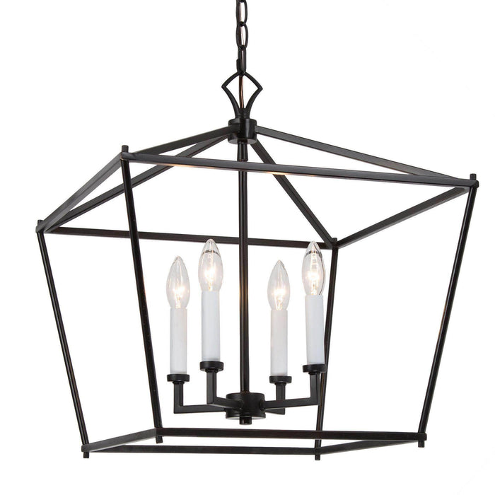 Mizuna 4-Light Black and White Chandelier