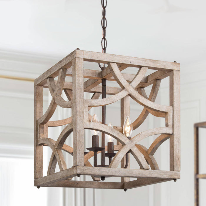 Edflow 4-Light Wood Chandelier