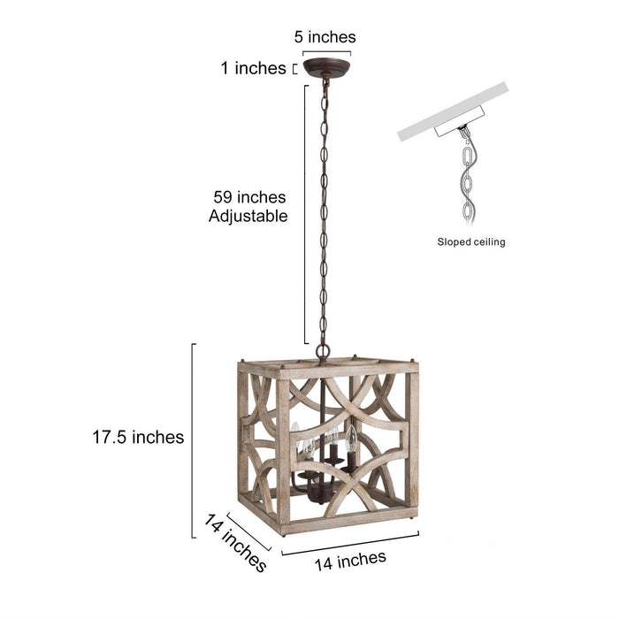 Edflow 4-Light Wood Chandelier