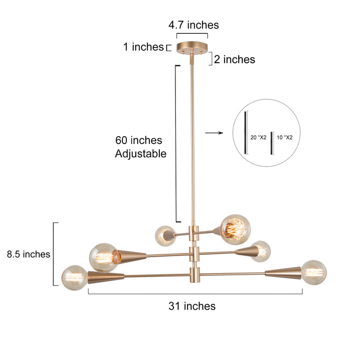 Rivolyn 6-Light Gold Chandeliers