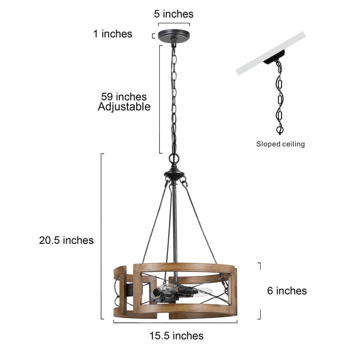 Muffira 3-Light Metal Chandelier