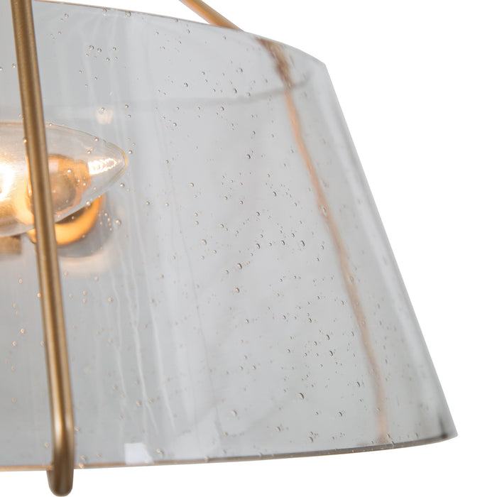 Senvira 3-Light Gold Semi-Flush Mount Light