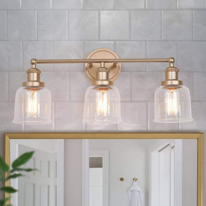 Hengra 3-Light Gold Bathroom Vanity Lights