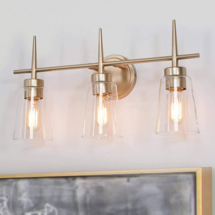 Barbau 3-Light Gold Bathroom Vanity Lights