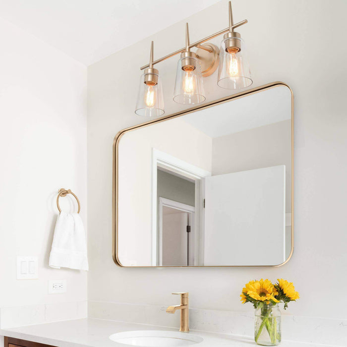 Barbau 3-Light Gold Bathroom Vanity Lights