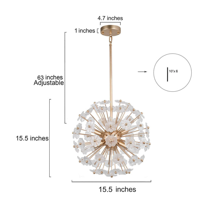 Adonis 6-Light Gold Chandelier