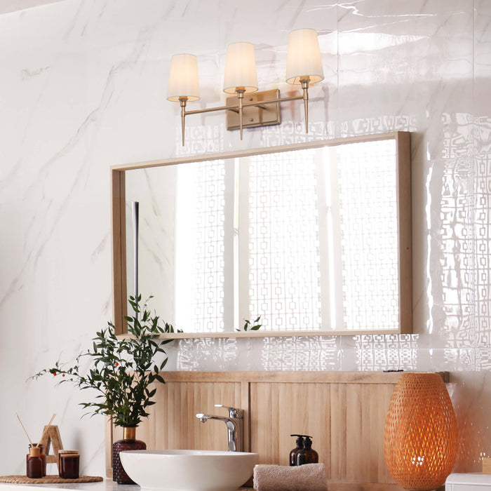 Sanant 3-Light Gold Bathroom Vanity Light