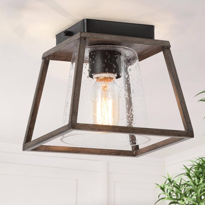 Greono 1-Light Wood Flush Mount Light