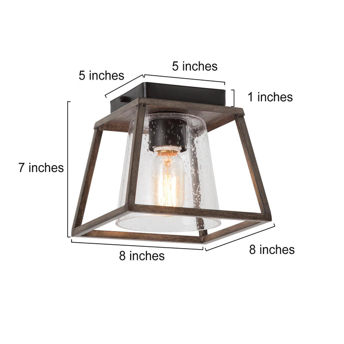 Greono 1-Light Wood Flush Mount Light