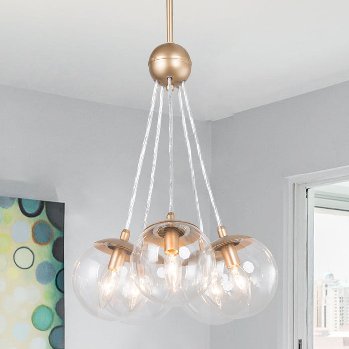 Seretee 5-Light Gold Chandelier