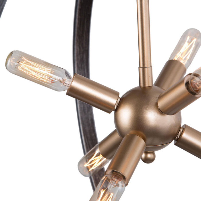 Donmiel 6-Light Black and Gold Chandelier