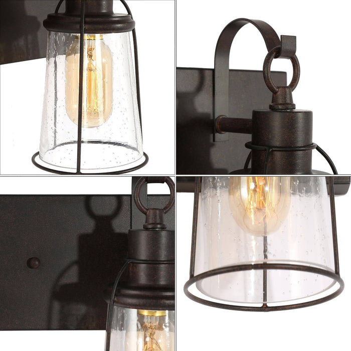 Myrene 3-Light Rust Bathroom Vanity Lights