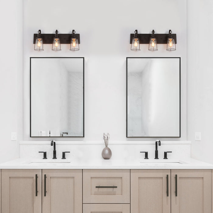 Myrene 3-Light Rust Bathroom Vanity Lights