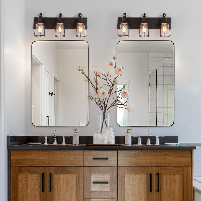 Myrene 3-Light Rust Bathroom Vanity Lights