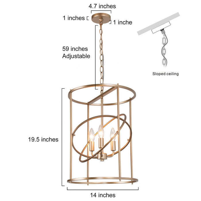 Casmira 3-Light Gold Chandelier