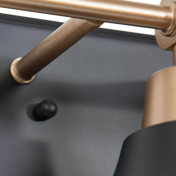 Hyellin 3-Light Black and Gold Bathroom Vanity Lights