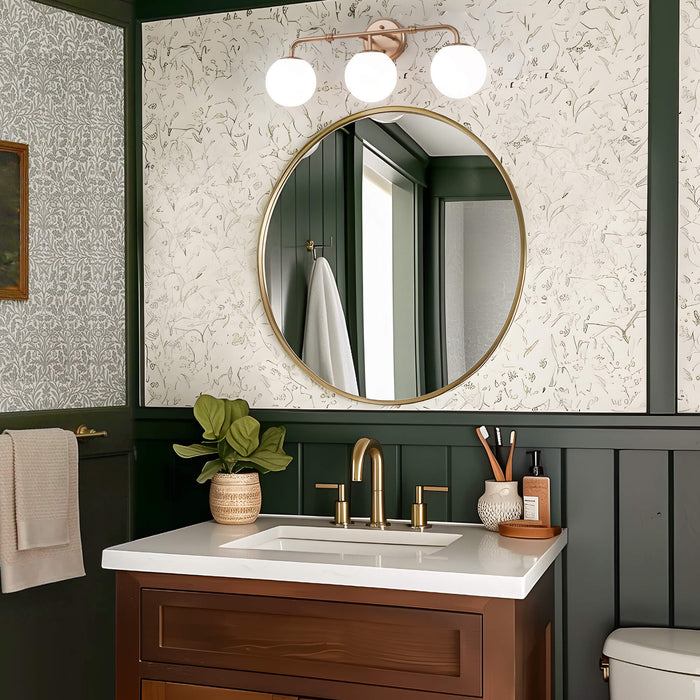 Thalum 3-Light White And Gold Vanity Light
