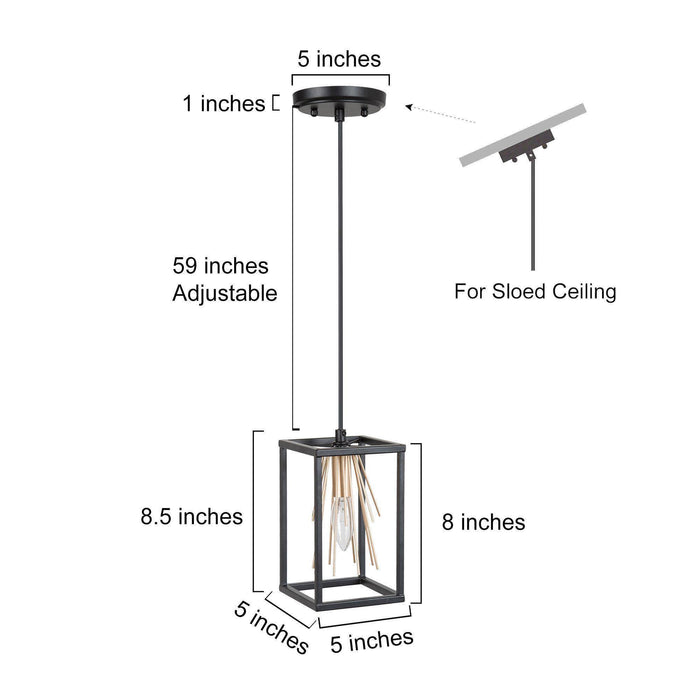 Lanmin 1-Light Black and Gold Pendant Lights