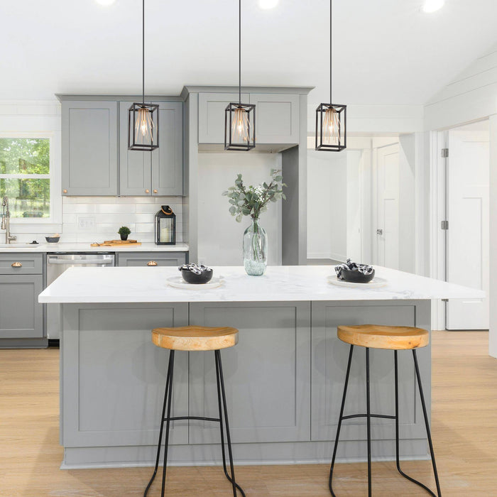 Lanmin 1-Light Black and Gold Pendant Lights