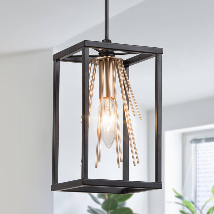 Lanmin 1-Light Black and Gold Pendant Lights