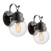 Aestivate 11"H 1-Light Black Outdoor Wall Light Set of 2