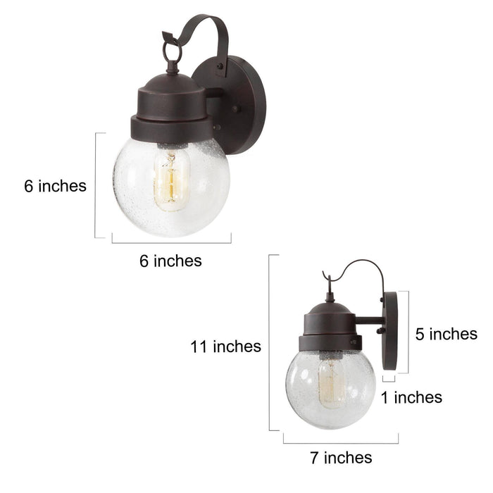 Aestyn 1-Light Transitional Rust Outdoor Wall Lights Set of 2