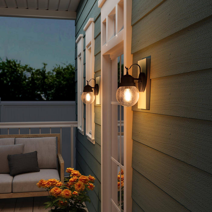 Aestyn 1-Light Transitional Rust Outdoor Wall Lights Set of 2