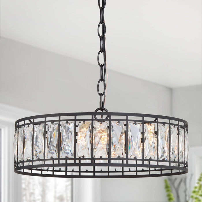 Chispa 3-Light Black Crystal Chandelier