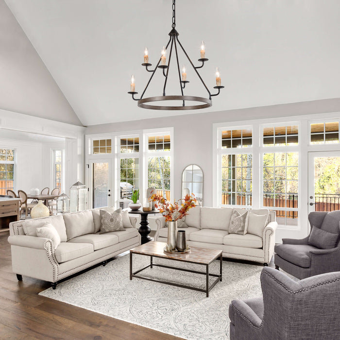Lirenne 6-Light Wood Chandelier