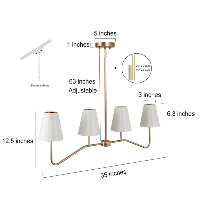 Alorin 4-Light Fabric Shade Island Light