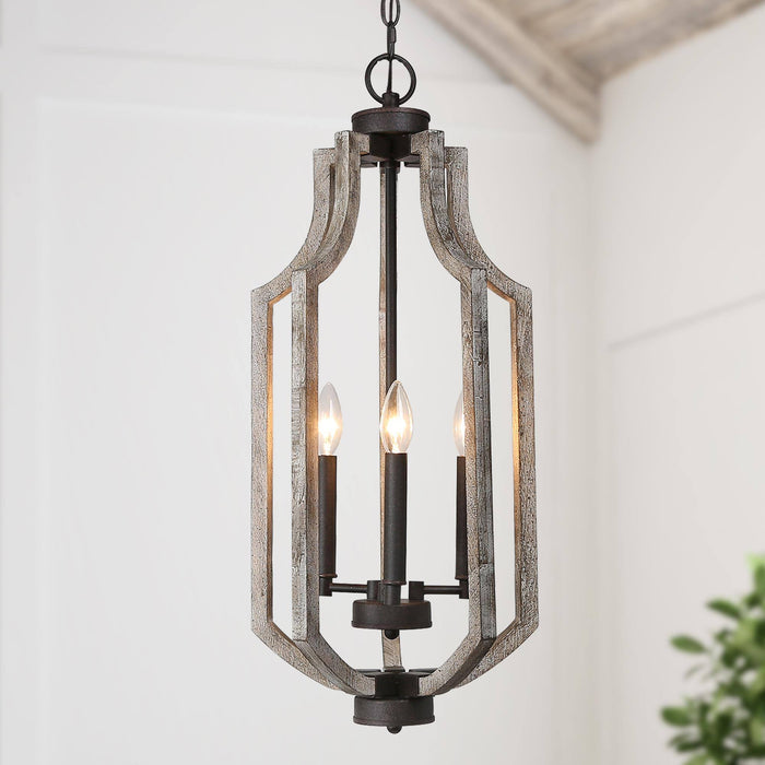 Reyliss 3-Light Wood Chandelier
