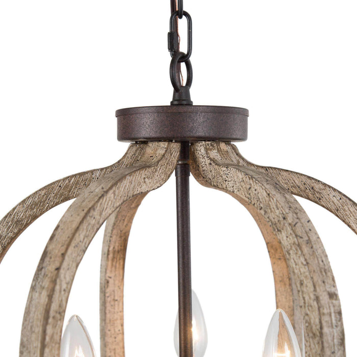 Alderfe 3-Light Wood Chandelier