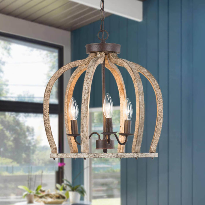 Alderfe 3-Light Wood Chandelier
