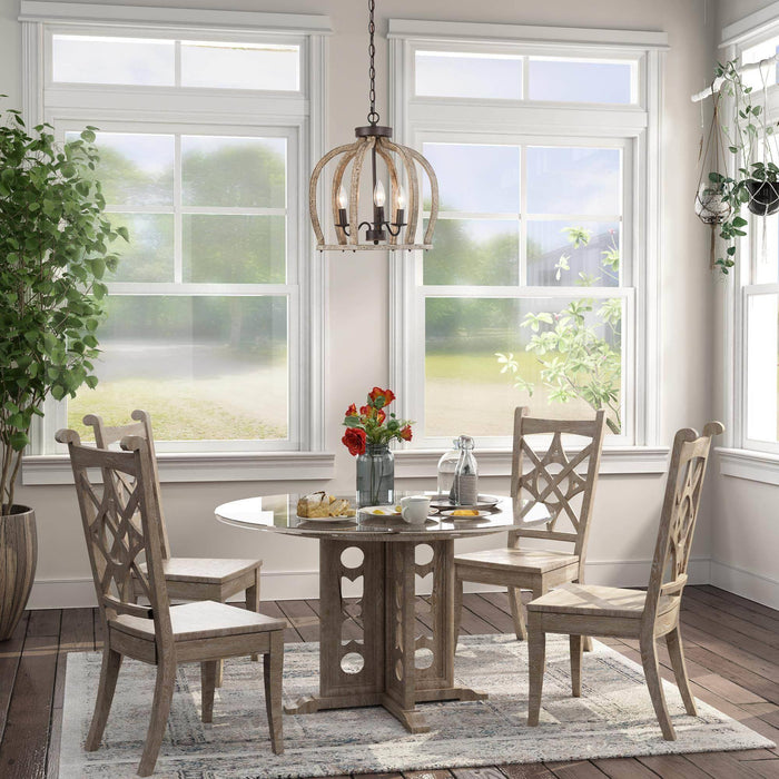 Alderfe 3-Light Wood Chandelier