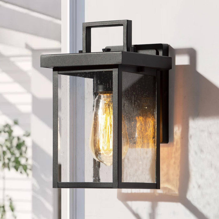 Agades 1-Light Black Outdoor Wall Light