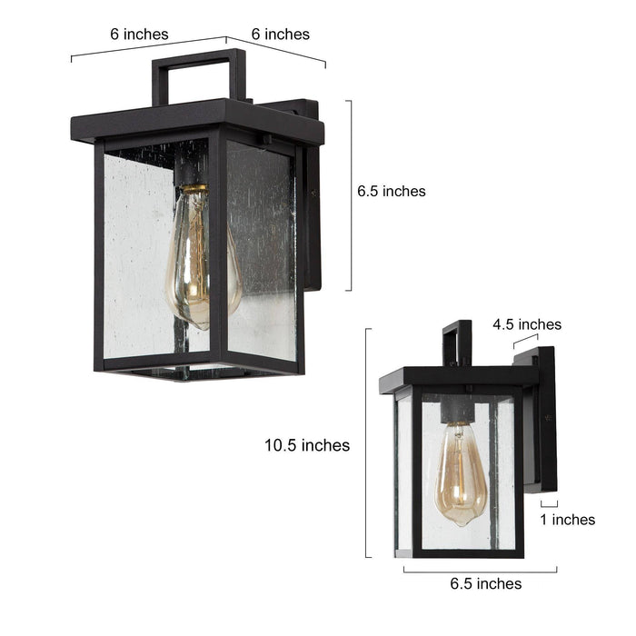 Agades 1-Light Black Outdoor Wall Light