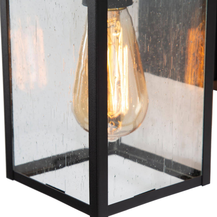 Agades 1-Light Black Outdoor Wall Light