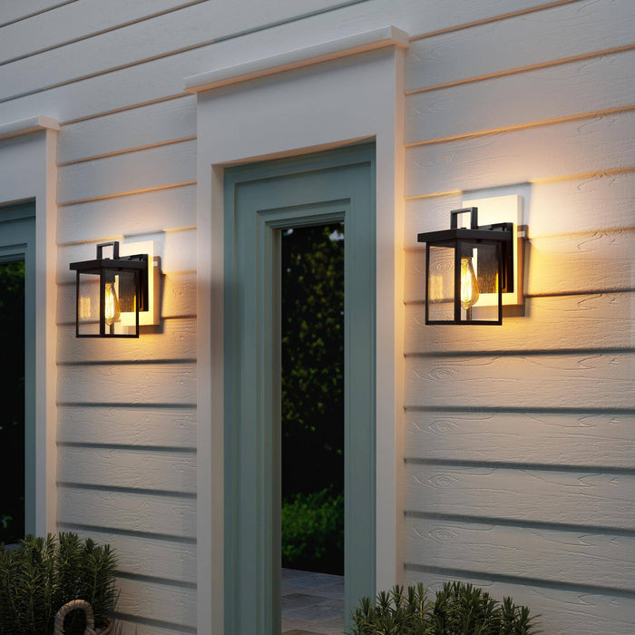 Agades 1-Light Black Outdoor Wall Light