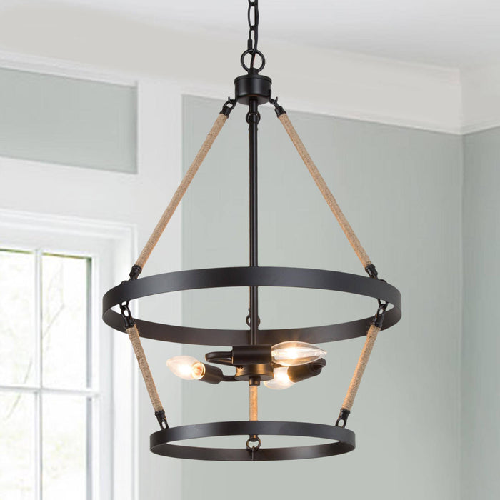 Claufer 3-Light Black Chandelier