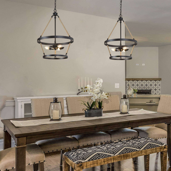 Claufer 3-Light Black Chandelier