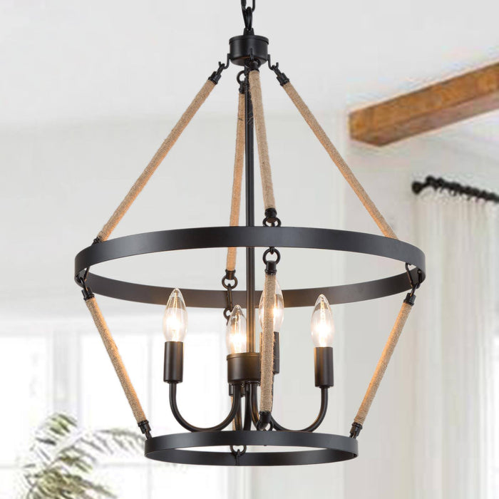 Claufer 4-Light Black Chandelier