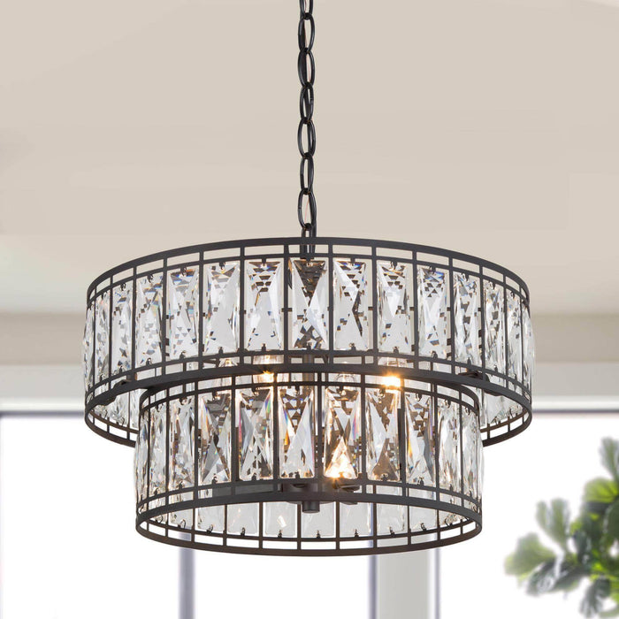 Chispa 4-Light Black Chandelier