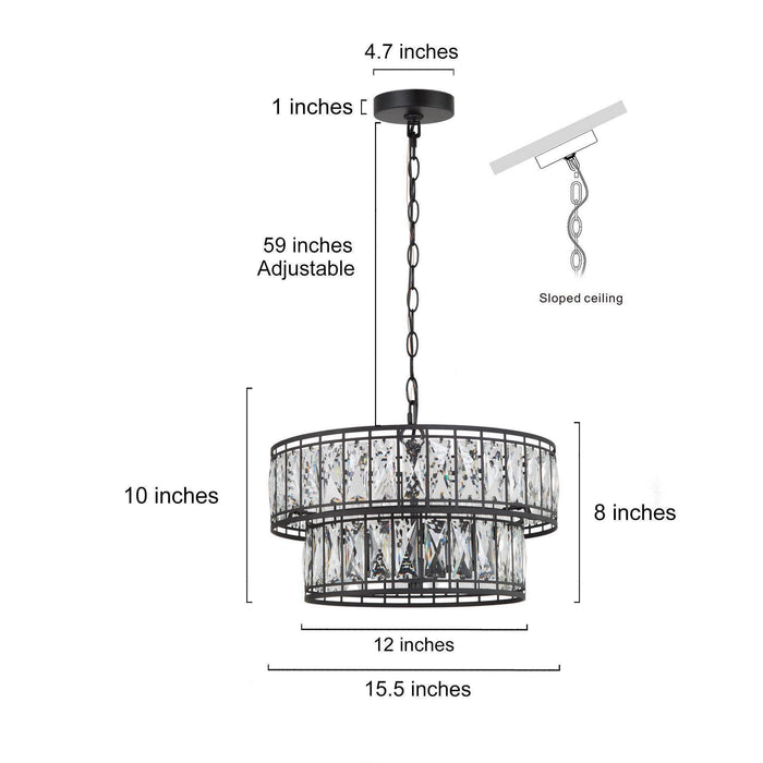 Chispa 4-Light Black Chandelier